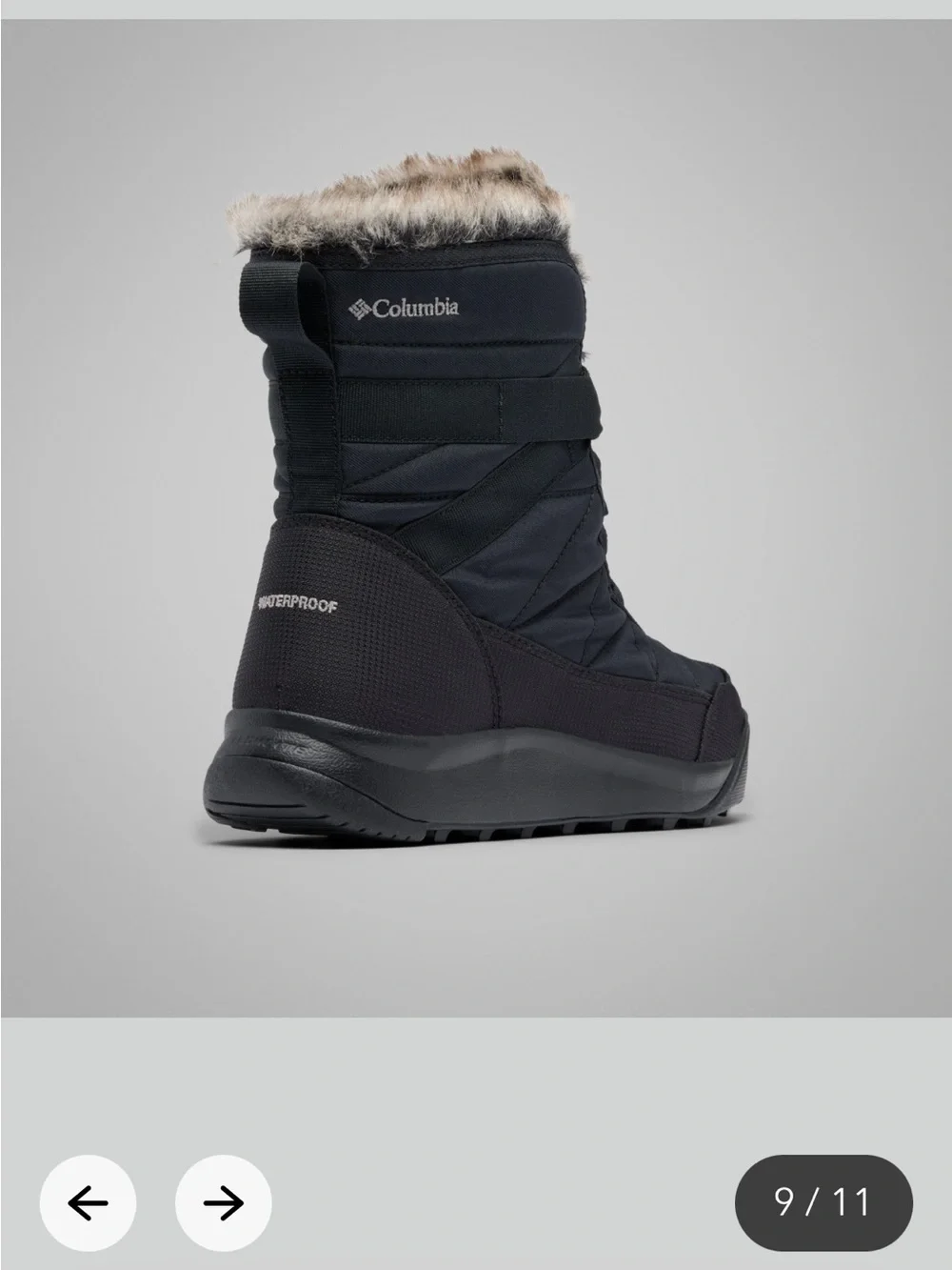 Columbia Black Women’s Insulated Lace-Up Winter Boot with Faux Fur Collar